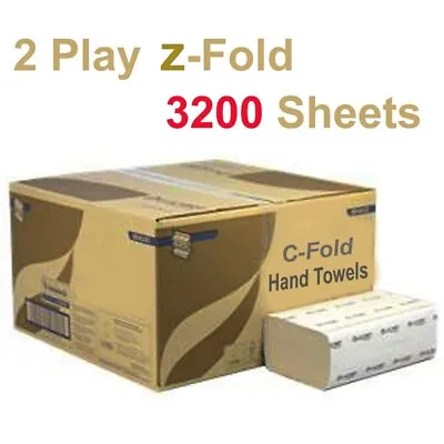 Luxury White 2ply Z Fold Paper Hand Towels MultiFold - Case Of 3200 Napkins • £27.99