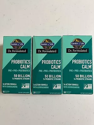 $45.88 • Buy Garden Of Life 3 PACK Dr Formulated Probiotics Calm 50 Billion 30 Cap EXP 2/24 X