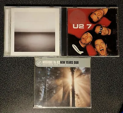 LOT OF 3 U2 CDs NO LINE ON THE HORIZON +  7 EP + NEW YEARS DUB Vs MUSIQUE SINGLE • $7