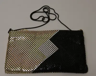 Vintage Shoulder Bag Clutch Sparkle 3/Tone Metallic Chain Strap...Italy 7A.. • $14.95