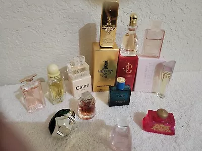 Perfume Mini Lot Of 12 Burberry-Jimmy Choo-Mugler-Chloe-Versace-Vera Wang & More • $95