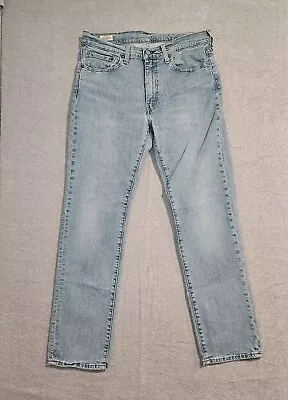 Levi's 514 Jeans Mens 33x32 Straight Leg Medium Wash Blue Stretch Denim Pants • $19.90