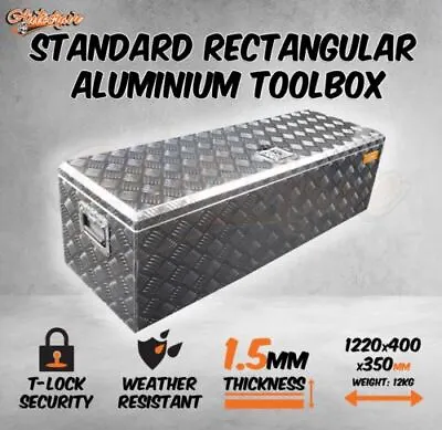 Aluminium Tool Box Trailer Truck Ute Rectangular ToolBox Side Handle Top Locking • $329.95