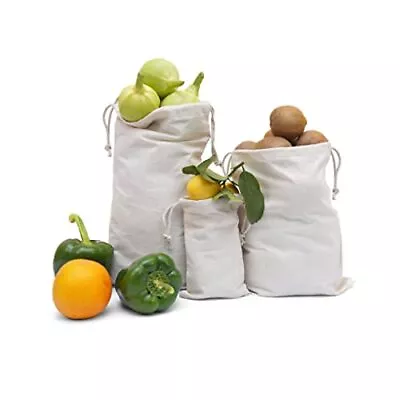 5x7 Inches Reusable Produce Eco Friendly Cotton Double Drawstring Muslin Bags... • $55.24