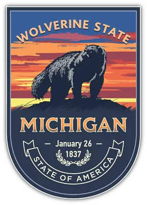 Michigan USA State Retro Badge Car Bumper Sticker Decal   SIZES'' • $3.75