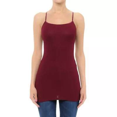 Long Tank Top Adjustable Spaghetti Bra Strap Layering Plain Cami  S/M/L • $6.99