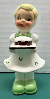 Vintage 1950's Ucagco Girl With Cake Hand Painted Ceramic • $8
