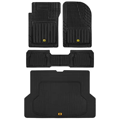 Caterpillar Set Black Car Floor Mats & Cargo Trunk Liner For Car Truck Van SUV • $75.95