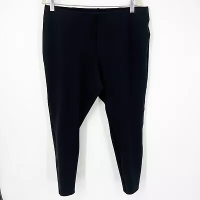 J. Jill Wearever Black Ponte Knit Legging Pants Large Petite Stretch Pull On • $14.88