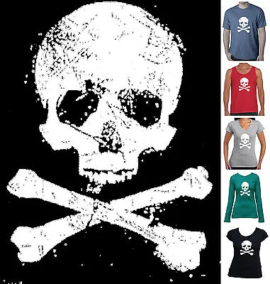 Skull T-Shirt Singlet Funny T Shirts Size Pirate Retro Jolly Roger Tshirts Tee • $24.95