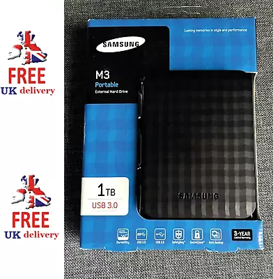 Samsung M3 1TB USB 3.0 Portable Hard Drive Black Boxed • £68.70