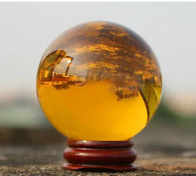 Natural Citrine Calcite Quartz Crystal Sphere Ball Healing 38-42MM +Stand • $7.98