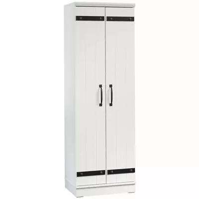 Sauder HomePlus 2-Barn Door Engineered Wood Narrow Storage Cabinet In Soft White • $230.32