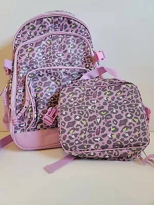 Gymboree Pink Cat Leopard  Backpack Lunchbox Set NWT Retail • $36