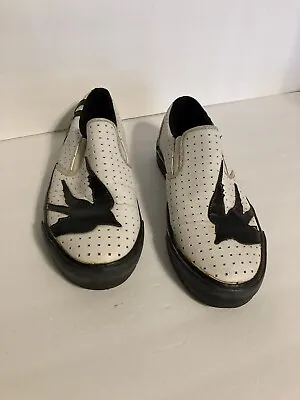 T.U.K Leather Blackbird Skull & Bones Sole Unisex Punk Gothic Slip On Shoes • $49