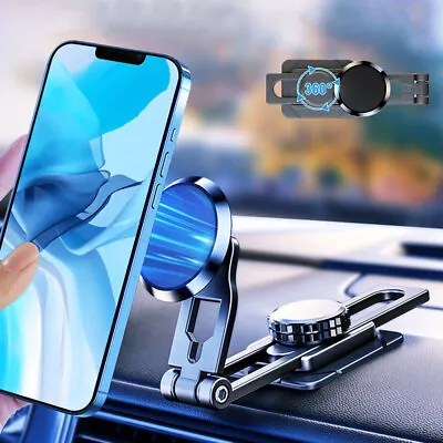 720° Magnetic Car Phone Holder Stand Foldable Mounts For Samsung IPhone 14 • $11.38