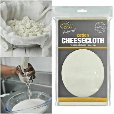 Cheese Cloth Food Straining Butter Muslin Gauze Cooking Draining Cotton Fabric • £3.96