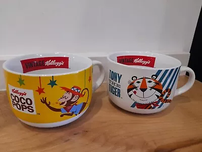 £8 • Buy  Vintage Kellog's Coco Pops And Tony The Tiger Handled Cereal Bowls/ Cups 2018.