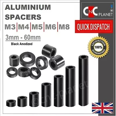 £28.95 • Buy Aluminium Standoff Spacers M3 M4 M5 M6 M8 Stand Off Collar Round Spacer Bush UK