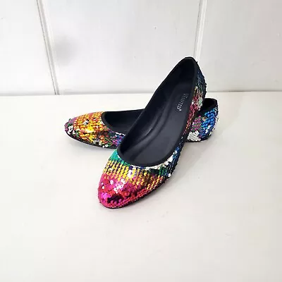 Rainbow Sequined Flats Woman's Size 10 • $22.75