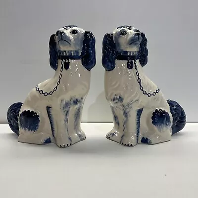 Pair Of Antique Staffordshire Dogs   9.75  Tall Wally Dug Dog • £165