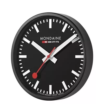 Mondaine Wall Clock Black Diameter 9 13/16in A990.CLOCK.64SBB • $229.57