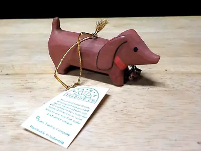 Rana Trading Company Wooden Dachshund Christmas Ornament New With Tag • $14.99