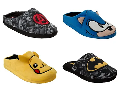 Mens Official Character Novelty Slip On Warm Casual Slippers Mules Uk Size 7-12 • £8.99