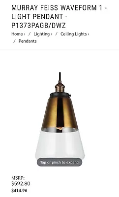 Murray Feiss Waveform 1 - Light Pendant - P1373pagb/dwz • $200