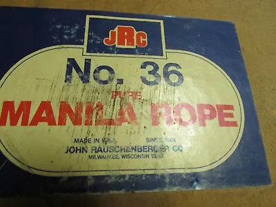 John Rauschenberger Pure Manila Rope #36 475 Feet On Roll Size 1/2 Inch • $82.50