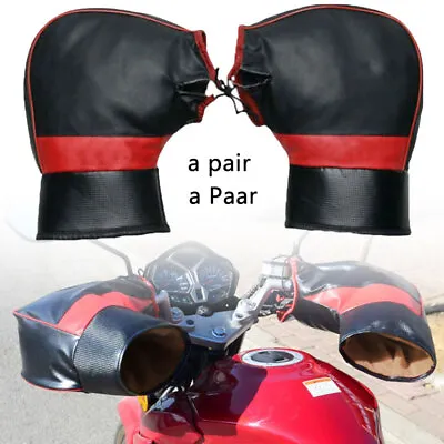 Waterproof Motorcycle Handle Bar Mitts Hand Warmer Motorbike Muffs Gloves Cover • £12