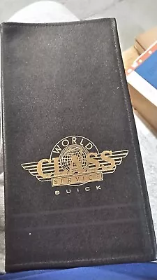 Vtg Buick World Class Service Hazel Stitched LEATHER Paper Manual Wallet USA • $37.77