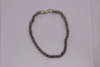 925 Sterling Silver Square Byzantine Bracelet Men Women 9 1/2  8.6 Grams • $49.99