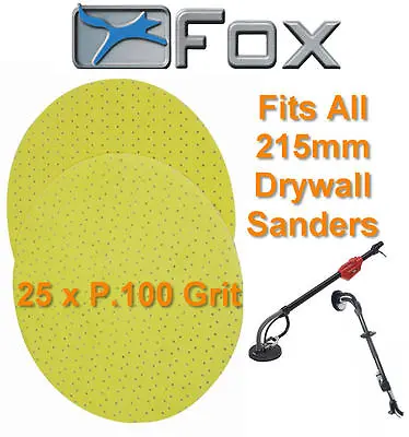 25 X FOX P100 Fine Sanding Pads Discs For Long Reach Pole/Giraffe Sander • £84.95