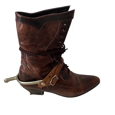 Oak Tree Farms Steeple Brandy Wedding  PointedToe Leather Boots 7.5 Brown • $69.30