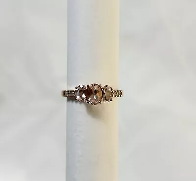 Morganite 3 Stone Ring Diamond Diamonds 10K Karat Rose Gold Size 5 • $35