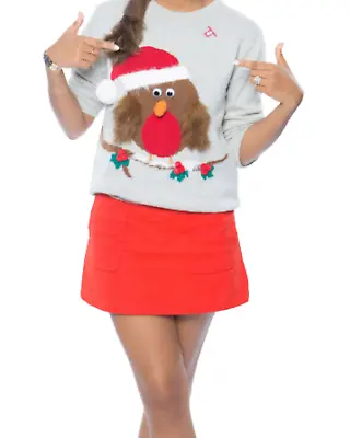 £16.99 • Buy Atmosphere Primark Christmas Pullover Sweater Large Holiday Owl Gray - Clearance