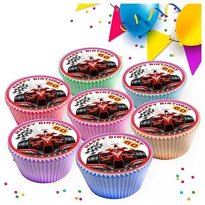 Birthday Formula 1 60th Age 60 Edible Cupcake Toppers Cake Decorations 9282 • £2.99