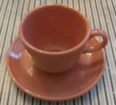 Fiestaware Vintage Teacup & Saucer Fiesta Persimmon Red  • $12.60