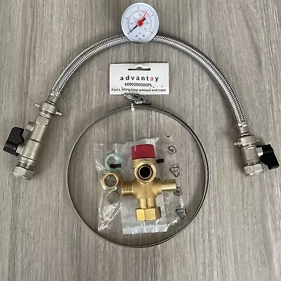 £36.95 • Buy Pressure Vessel Sealed System Expansion Kit Filling Loop Relief Valve Gauge Set
