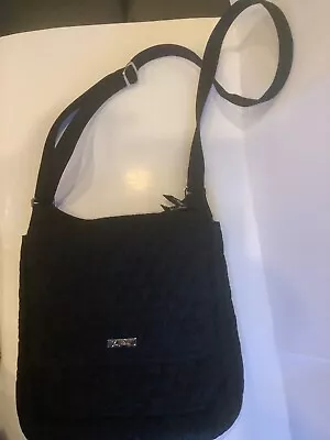 Gently Used ~ Vera Bradley Classic Black Flap Bag Purse~Sorry 4 Glare • $22.32