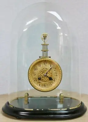 £1795 • Buy Antique French Mystery Swinging Pendulum Skeleton Mantle Clock Under Glass Dome