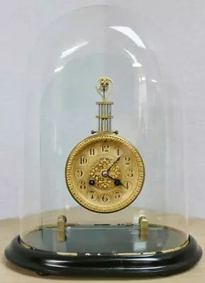 £1795 • Buy Antique French Mystery Swinging Pendulum Skeleton Mantle Clock Under Glass Dome