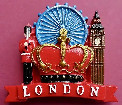 Souvenir Fridge Magnet London Royal Crown And All The Sights England • £2.45