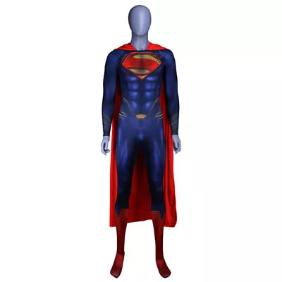 Superman Man Of Steel Clark Kent Outfit Jumpsuit Costume Cosplay Halloween Props • $66.73