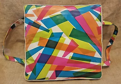 Vintage Boat Cushion/Pillow Seat Cushion '70's Nautical Geometric Design • $175