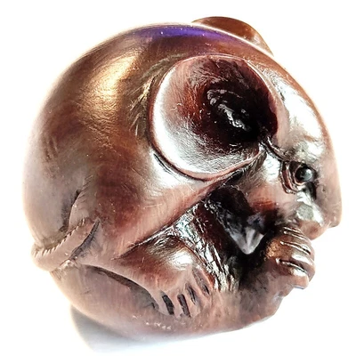 £35.99 • Buy F031 - 30 Years Old 1.5  Hand Carved Ebony Ironwood Netsuke - Mouse Ball