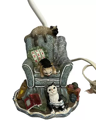 $40 • Buy VTG 90’s Y2K Cottage Core Cat/kitten Table Lamp Desk Lamp-no Shade WORKS!