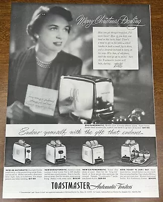 1955 Vintage Print AD Toastmaster Automatic Toaster Christmas Gift SEP1 • $9.99