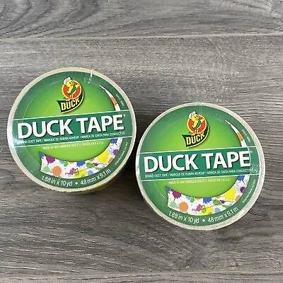 $24.99 • Buy Lot Of 2-Duck Brand 1.88 In X 10 Yds Paint Splatter DESIGN DUCT TAPE ~ NEW